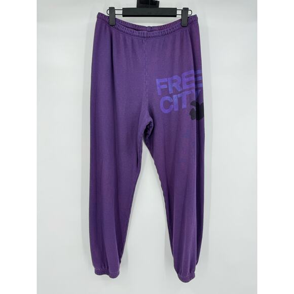Free City | Custom Reworked Large Logo Purple Sweatpants M - Picture 2 of 11